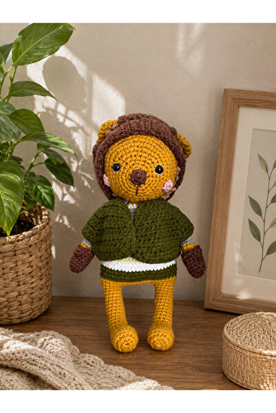Genel Markalar Amigurumi örgü uyku arkadaşı aslan organik