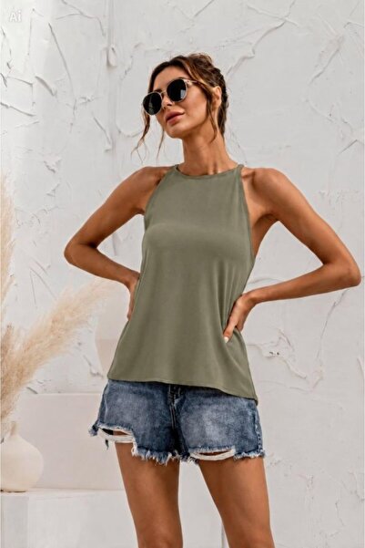 DRESSIFY WOMEN’S FASHION Γυναικεία Αμάνικη Μπλούζα Τοπ με Λεπτομέρεια στην Πλάτη