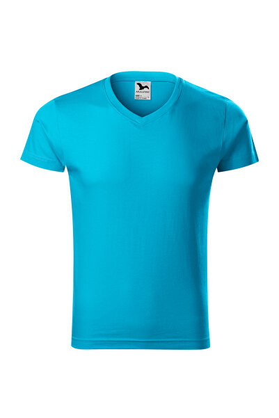 Malfini Tricou din bumbac cu decolteu în V, croială slim.