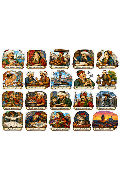 TELLGRAF Ottoman Period Characters Themed Sticker Set (21X30 cm 1 Set)