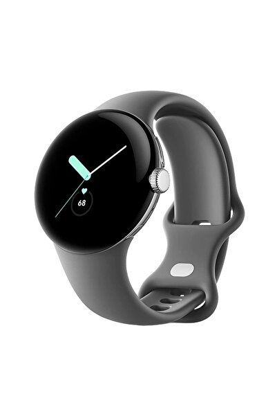 Google Ρολόι Pixel Watch LTE 41mm με Γυαλισμένη Ασημί Κάσα και Αθλητικό Λουρά...