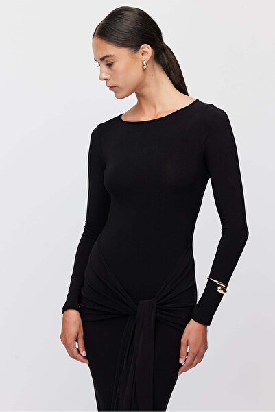 PAULMARK Women's Maxi Dress with Waist Tie Detail