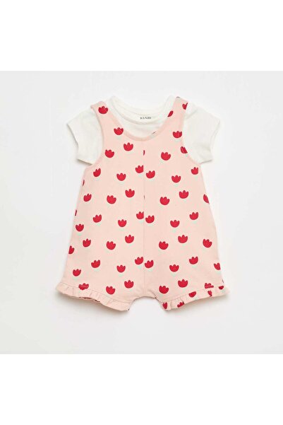 KIABI 2-Piece T-shirt + Romper Set PINK