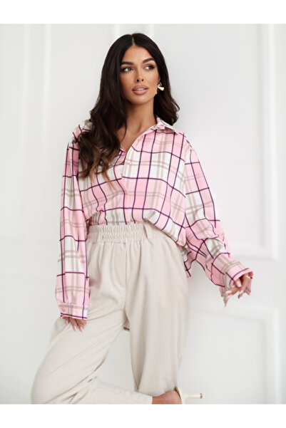 Italy Moda Women's Shirt, ITALY MODA, Polyester, Collared neckline, Light pin...