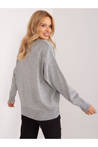 BADU Pulover Dama, BADU, Acril, Maneca lunga, Gri, model BA-SW-1494.37