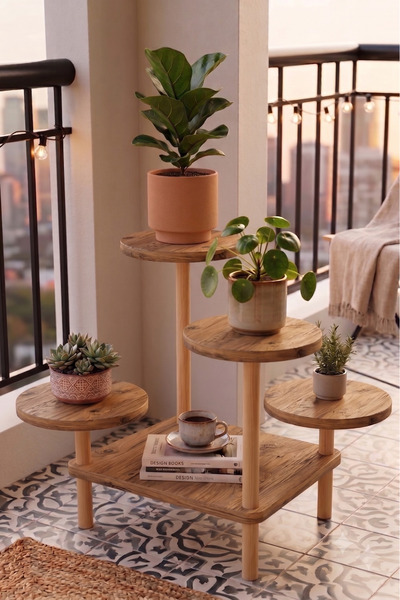 PEKA Wooden Flower Pot Stand Decorative Garden Furniture Flower Pot Base Square