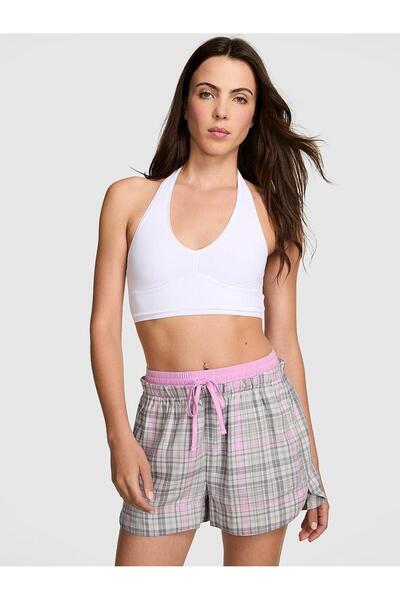 PINK Flanel Boxer Pijama Şortu