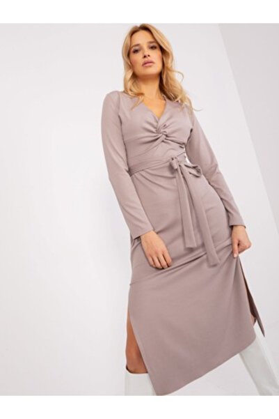 LAKERTA Rochie Dama, LAKERTA, Bumbac, Rochie dreapta, Bej inchis, model LK-SK...