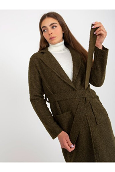 Och Bella Palton Dama, Och Bella, Poliester, Maneca lunga, Khaki, model TW-BI...