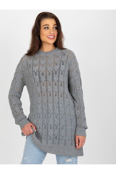 BADU Pulover Dama, BADU, Acril, Rochie oversize, Gri, model BA-SW-9000.31P