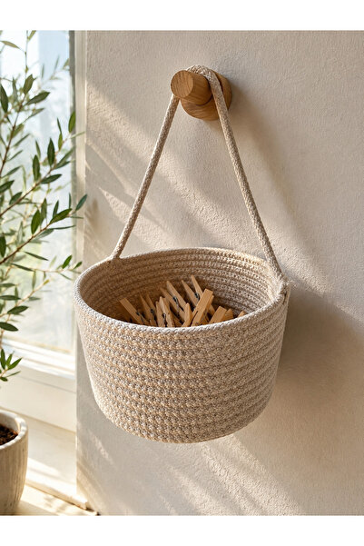 ÖRGÜM Coș 15x13 cm Organizator cu aspect de răchită