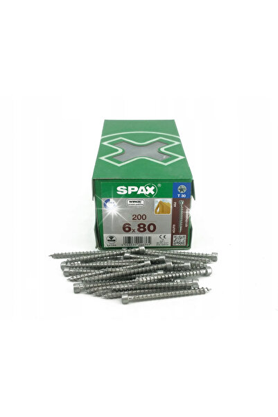 ABC SPAX Șuruburi cu cap cilindric 200 bucăți 6.0*80MM T30 SPAX