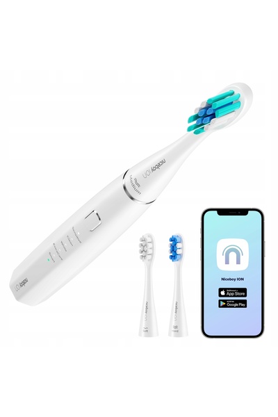 Niceboy ION SmartSonic Periuță de dinți sonică 43.000 de vibrații 3 capete Alb