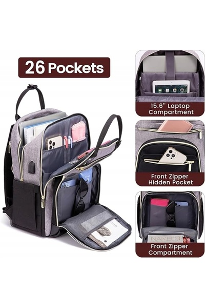 LOVEVOOK Rucsac de călătorie pentru laptop 15,6-17,3 inch, elegant, impermeab...