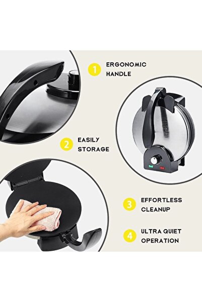 Generic Electric Roti and Chapati Maker, 1800W, Non-Stick, 32cm, Heavy-Duty, Multifunctional Tortilla Press and Dough Press, Floor Standing