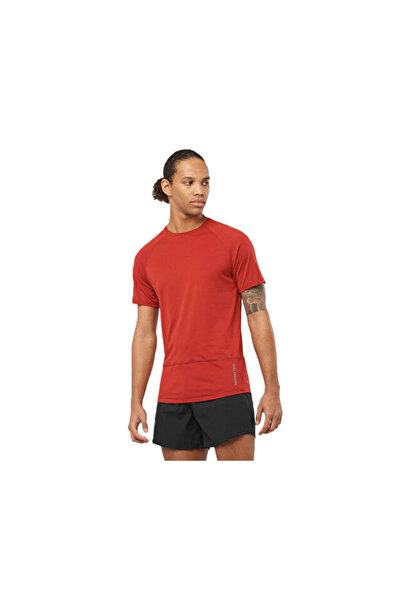 Salomon Cross Run T-Shirt for Running Men Lc2138800 Red