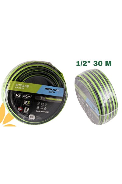 Stalco Furtun de grădină 1/2 "x30m, 3 straturi, anti-încurcare, rezistent, ar...