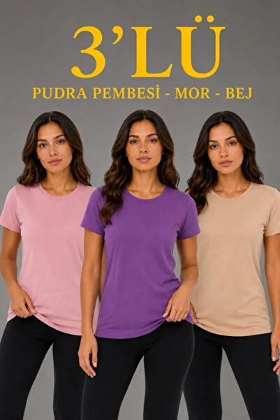 Wear Up Μπλουζάκι 3-pack με κοντό μανίκι και λαιμόκοψη ποδηλάτου, βασική στεν...