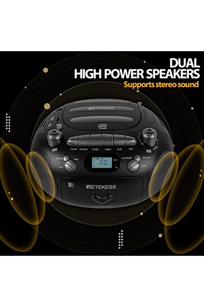 retekess TR630 Player CD portabil și reportofon, radio AM FM, USB/TF