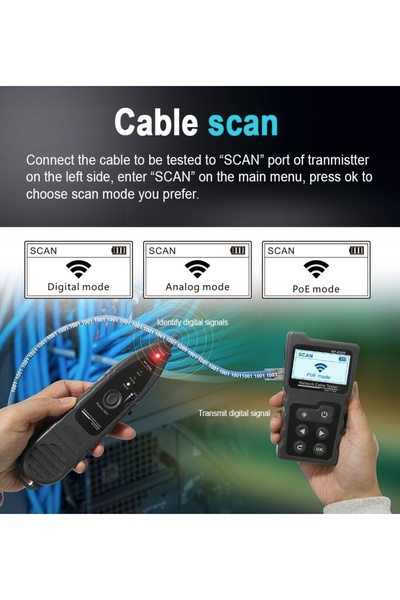 NO BRAND Tester cabluri de rețea NF8209 LCD LAN PoE RJ45