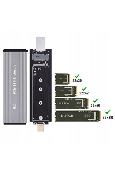 NO BRAND Carcasă pentru disc NVMe SSD PCIe M.2 USB-C 3.2 10Gbps