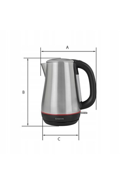 MANTA Fierbător electric fără fir, puternic, din oțel inoxidabil, 2200W, 1,7l