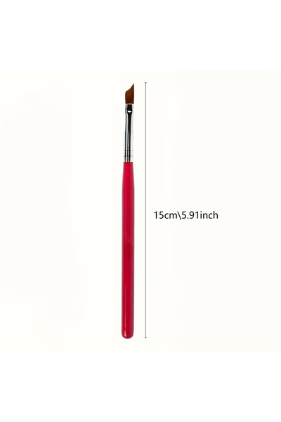Choice Red 1Pc Half Moon French Nail Brush, Red & Green Handle, Precision Gel...