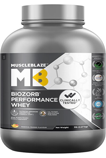 MuscleBlaze Biozorb Performance Whey Protein (Magical Mango, 5lbs / 2.27kg) |...