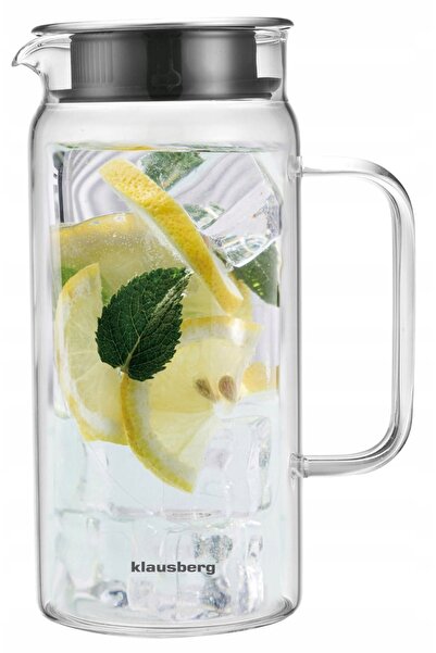 Klausberg Carafă de sticlă de 1.0L pentru apă, suc, băuturi, cu capac