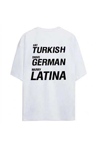 SVART WEAR Eat Turkish Drive German Marry Latina Unisex Oversize 100% Cotton ...