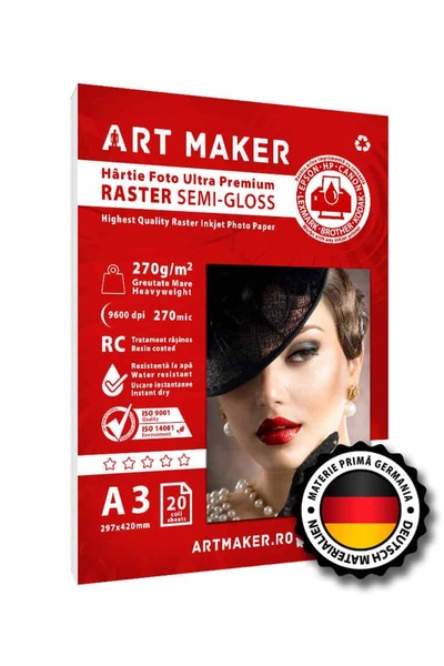 Art Maker Hartie foto RASTER, Ultra Premium, 270g/mp, rc, A3, 20 coli