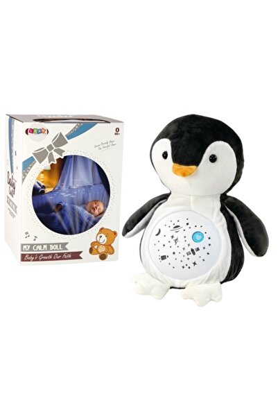LeanToys Ursuleț de pluș adormit cu lumini, sunete, mod noapte și zi, pinguin