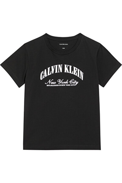 Calvin Klein Ck Girl's Collegiate Short Sleeve Black T-Shirt