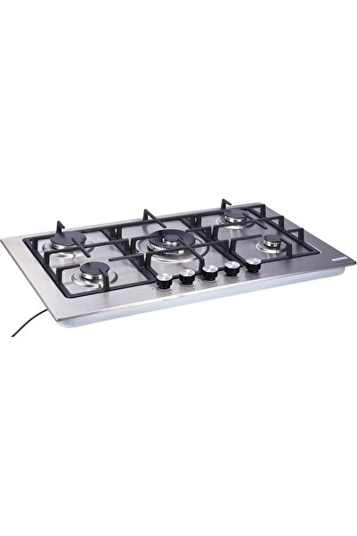 Generic elite plus series built-in gas hob with 5 burners and frontal knobs, ...