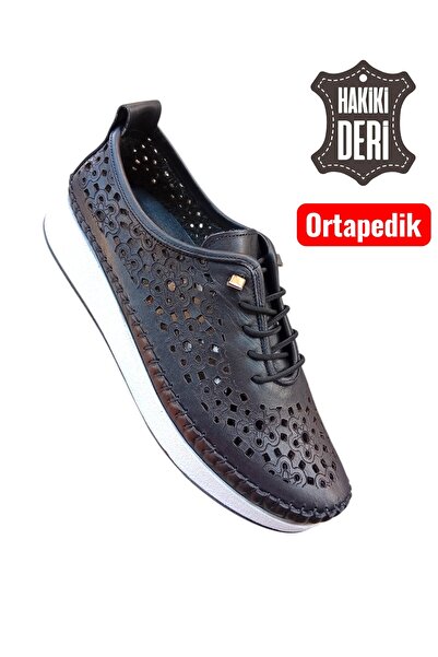 Viyolas Hakiki Deri Kadın Ayakkabısı Bağlı FL