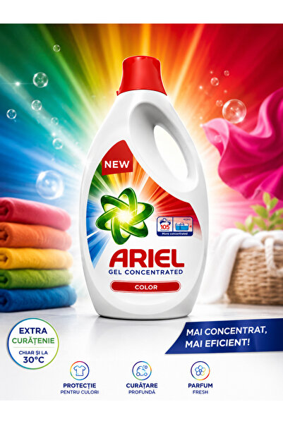 Ariel 5,7 L - Gel Concentrated Color – Putere maximă pentru hainele tale!- 5,7L