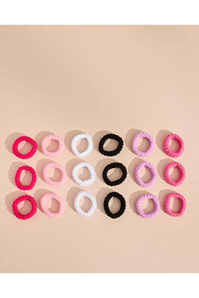 REDTAG Girls Black Embellished Hair Tie Set (Pack Of 18)