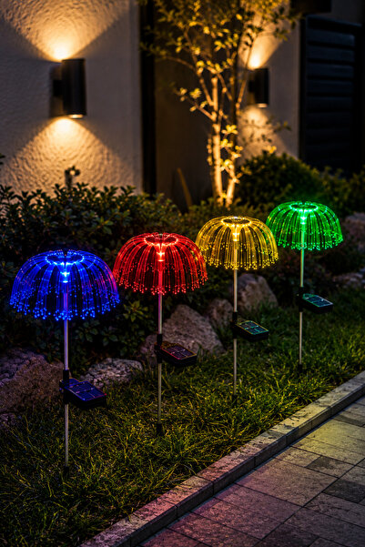 Dessa Σετ 4 Διακοσμητικών Ηλιακών Φωτιστικών RGB σε σχήμα φοίνικα, με αυτόματ...