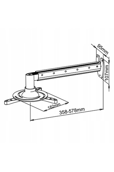 ART Suport de perete pentru proiector 36-58CM P-103 Negru