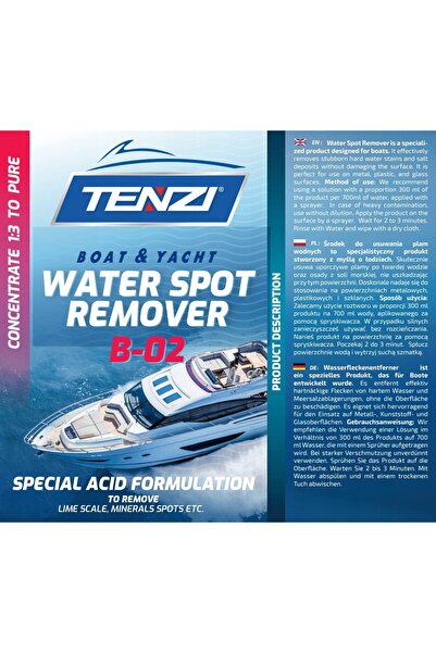 NO BRAND Lichid de curățare pentru bărci TENZI Boat Water Spot Remover 5000 ml