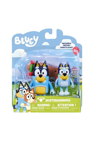 NO BRAND Set figurine BLUEY Patinaj cu skateboard BLU13042