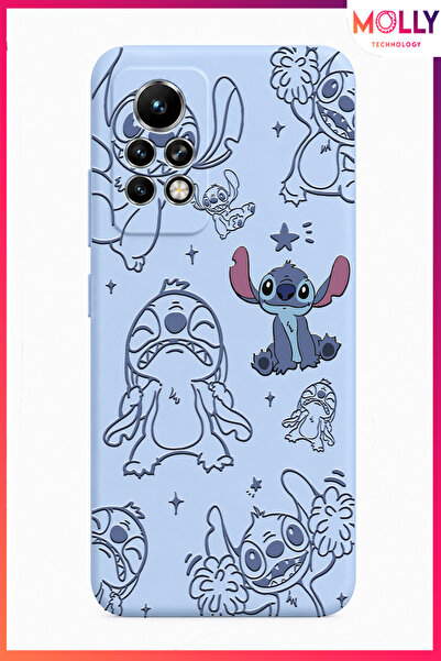 Molly İNFİNİX NOTE 11 PRO İçin Bebe Mavisi Stitch Tatlı Çılgınlık Desenli Sil...