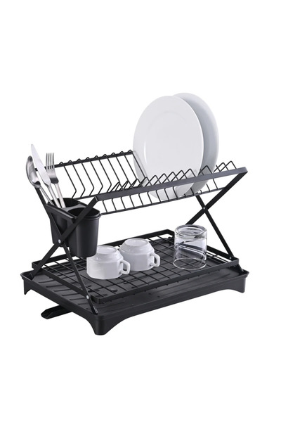 hey Σχάρα πιάτων Grunberg, 30 x 42 x 30 εκ., κατασκευασμένη από ατσάλι και πλ...