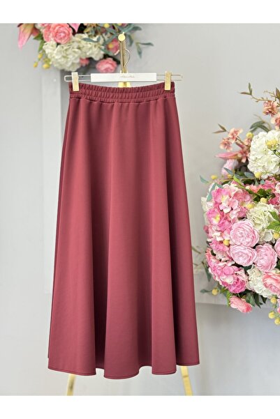 ALANURMODA 27002 تنورة سكوبا كاندي باللون الأحمر الداكن