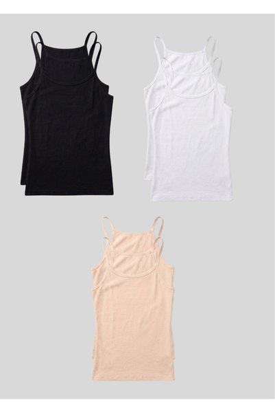 NACAR STORE Set de 6 maiouri subțiri din bumbac Lycra pentru femei