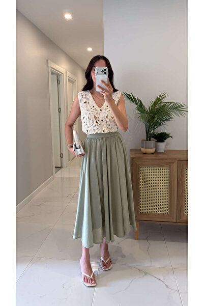 BİRCANÇİL Visol Green Lined Skirt