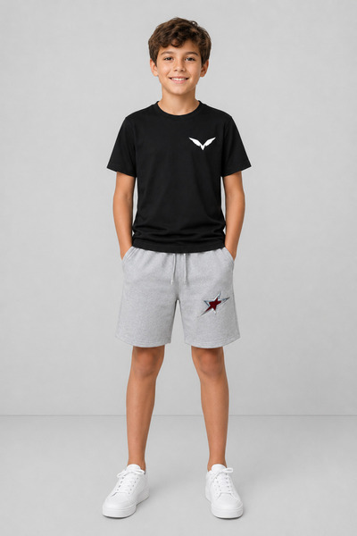 han elegant Winged Printed Children's Summer Quality T-Shirt and Capri Set