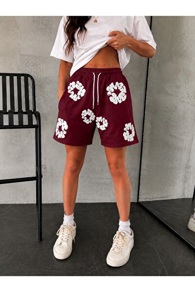 classy moda Cloud Patterned Unisex Shorts – Comfortable Cut Summer Trend Over...