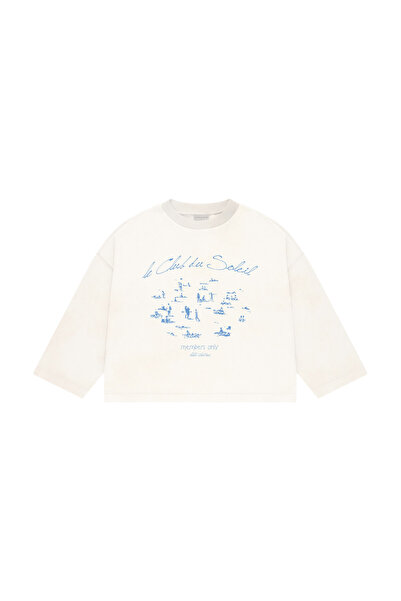 lethestudios Le Club Du Soleil Baskılı Uzun Kollu Basic T-Shirt