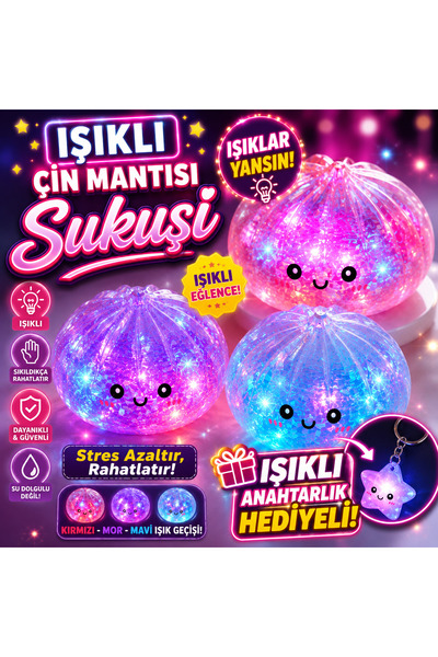 BLACK DİAMOND PLUSH TOY Işıklı Çin Mantısı Sukuşi Yeni trend Squishy ( anahta...